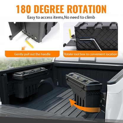 G-PLUS Truck Bed Storage Box Compatible With 2017-2020 Ford F250 F350 Super Duty,Tool Box Left 2PCS Set Driver & Right Passenger Side