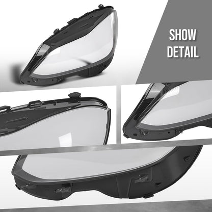 G-PLUS Headlight Lens Cover Compatible with Benz E-Class W212 E350 E500 E63 2014 2015 2016 Left & Right Side A2129063403, A2129063303 Front Headlamp Lens Cover Clear