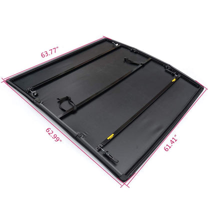 G-PLUS Lockable Tri-Fold 5ft 5'' Soft Truck Tonneau Bed Cover Compatible with Toyota Tacoma 2016-2021 Styleside Short Bed