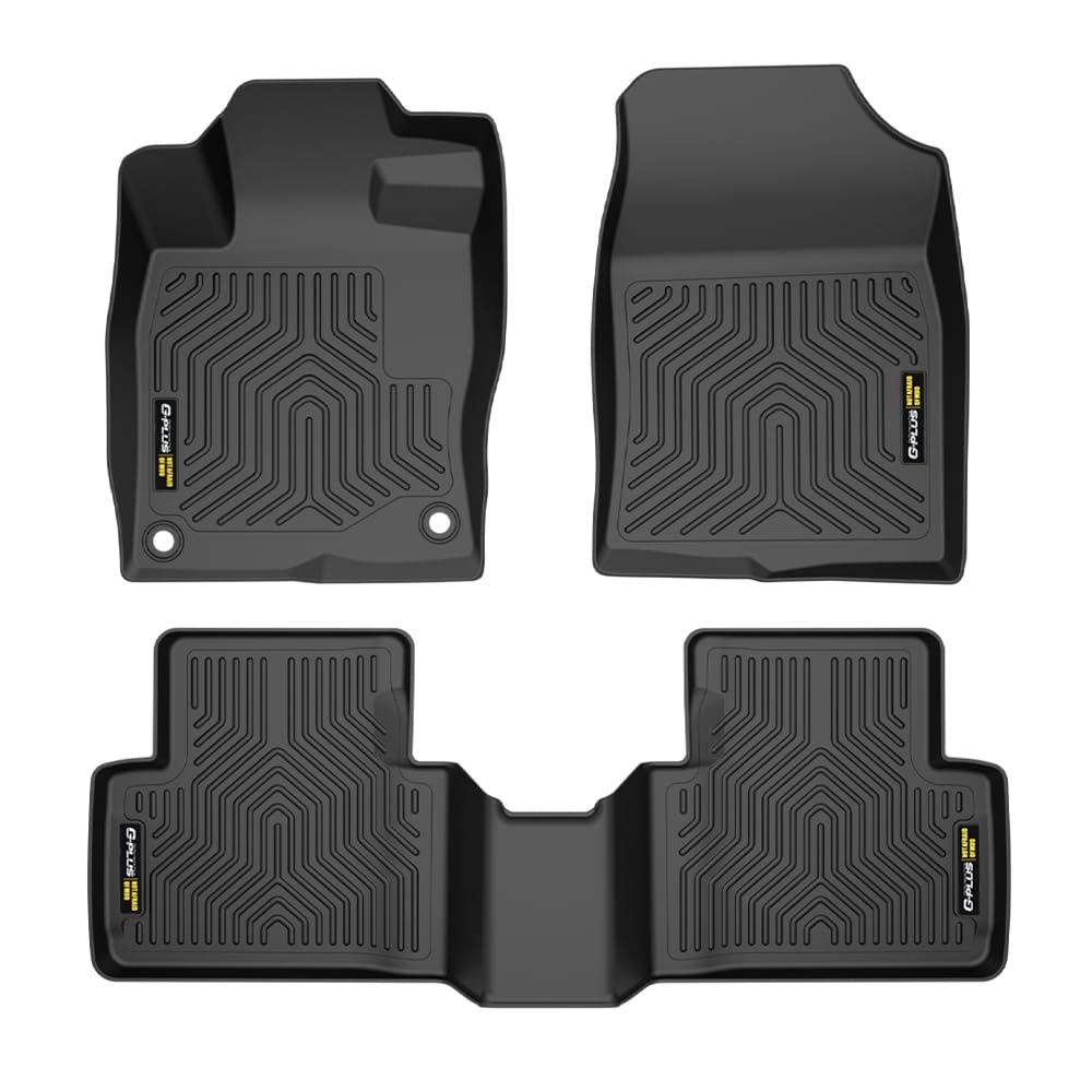 G-PLUS TPE Cargo Liners Compatible with 2016-2021 Honda Insight/Civic Coupe/Civic Sedan 3PCS Black Floor Liners Front & 2nd Row All Weather Full Cover Protection