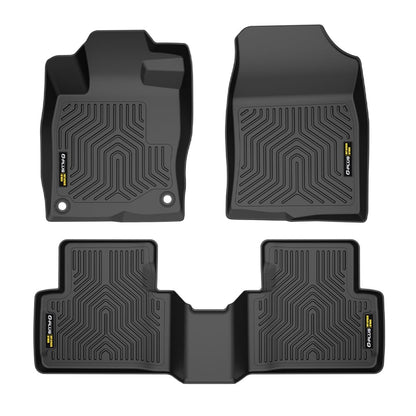 G-PLUS TPE Cargo Liners Compatible with 2016-2021 Honda Insight/Civic Coupe/Civic Sedan 3PCS Black Floor Liners Front & 2nd Row All Weather Full Cover Protection