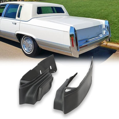 G-PLUS Rear Fiberglass Bumper Fillers Set of 2 Compatible with Cadillac Deville 1980-1992/Fit for Cadillac Fleetwood 1980-1992/Fit Cadillac Brougham 1980-1992 Black