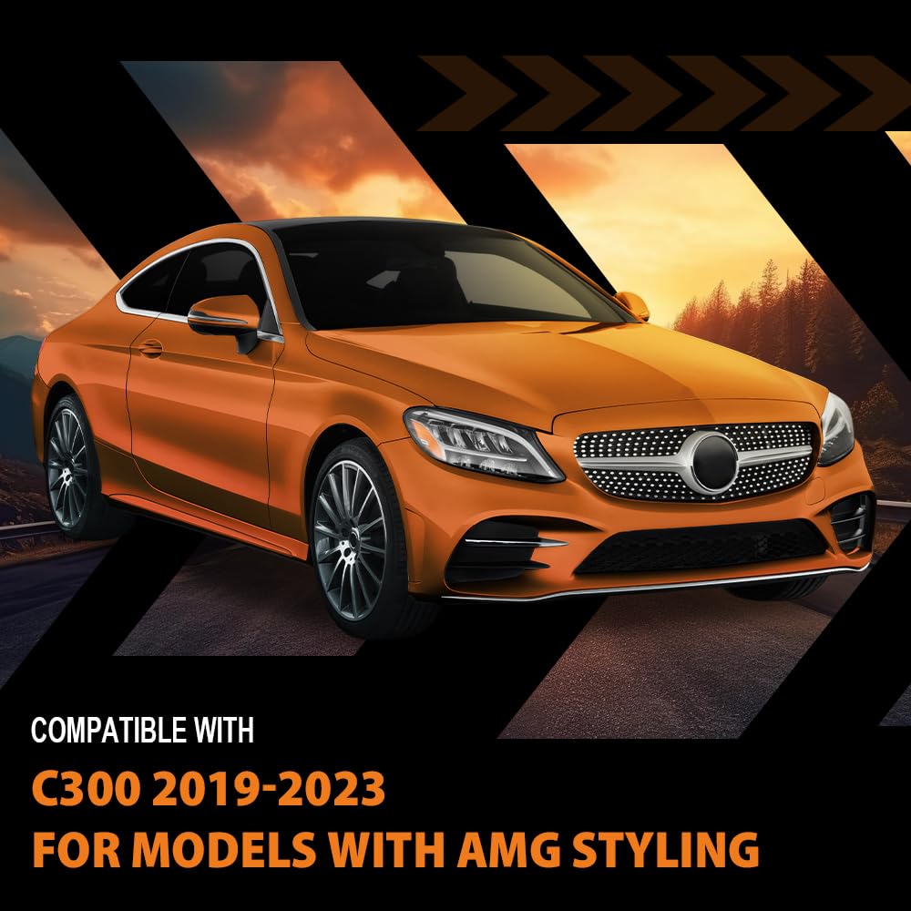 G-PLUS Front Right Outer Primed Bumper Trim Compatible with Benz C300 2019-2023 Fit Models With AMG Styling | OE Replacement 2058858702 MB1047159 | No Cutting | Paint-Ready | Family-Driven Reliability