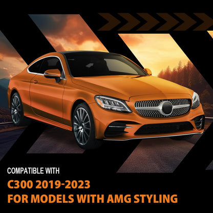 G-PLUS Front Right Outer Primed Bumper Trim Compatible with Benz C300 2019-2023 Fit Models With AMG Styling | OE Replacement 2058858702 MB1047159 | No Cutting | Paint-Ready | Family-Driven Reliability