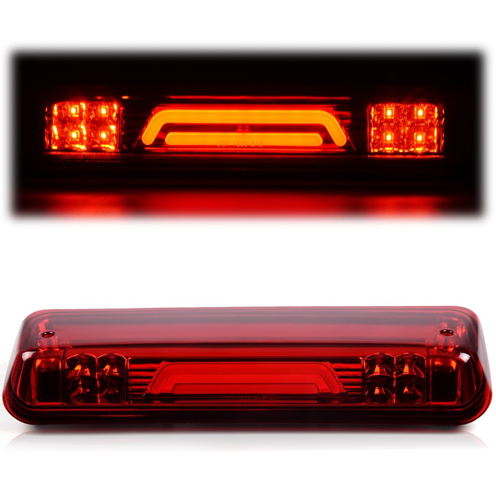 G-PLUS Rear LED Third Brake Light Compatible with Ford F150 Lobo 2004-2008/ Ford Explorer Sport Trac 2007-2010/ Lincoln Mark LT 2006-2008 3RD Cargo Led Tail Lamps (Red Lens Black Housing)