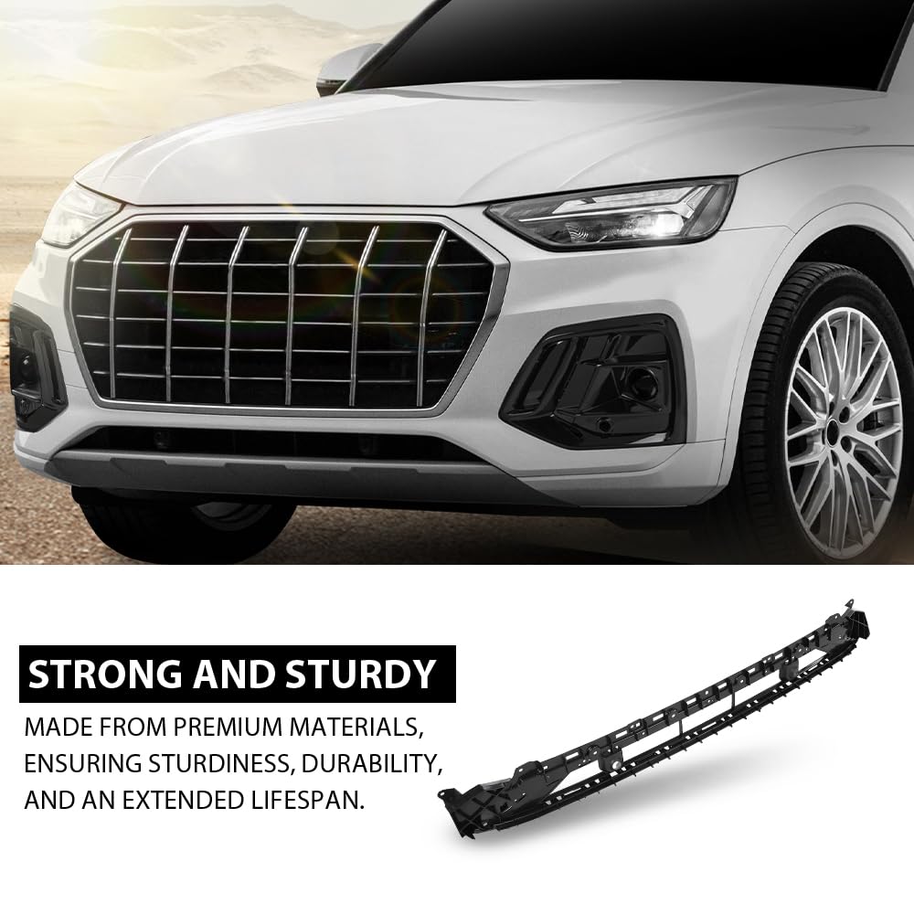 G-PLUS Front Lower Face Bar Grille Compatible with Audi Q5 2021 2022 2023 2024 80A807647G9B9, AU1036123 Black