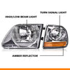 G-PLUS Headlights Fit Ford Expedition 1997-2002/Fit FordF150 1998-2003/Fit Ford F250 1988-1999 Left & Right Bumper Headlamps Clear Lens Chrome Housing Amber Reflector,faros delanteros