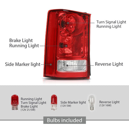 G-PLUS Tail Light Set Rear Brake Lamp with Bulb and Wiring Harness Compatible with Honda Pilot 4-Door Sport Utility 2009-2015 Driver Side Luces TraserasAssembly