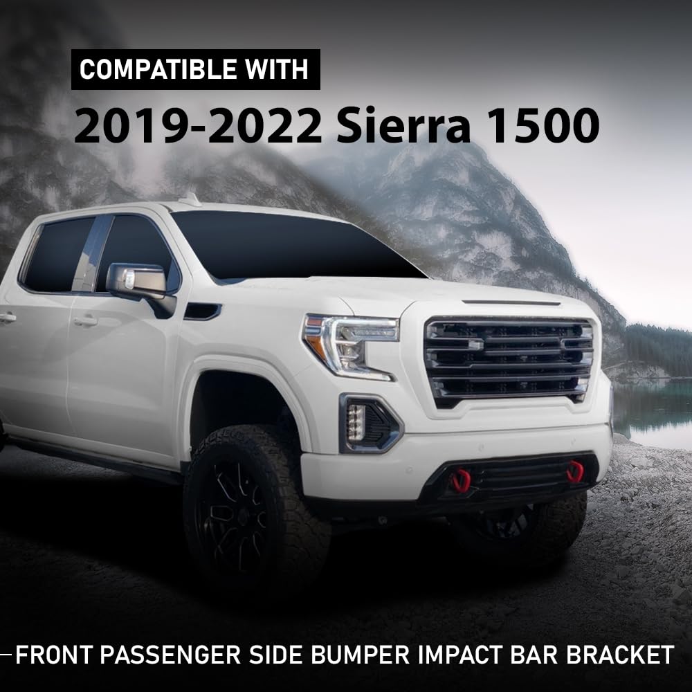 G-PLUS Front Passenger Side Bumper Impact Bar Bracket Compatible with GMC Sierra 1500 (submodel: AT4, Base, Denali, Elevation, SLE, SLT) 2019-2022 Black 84539975