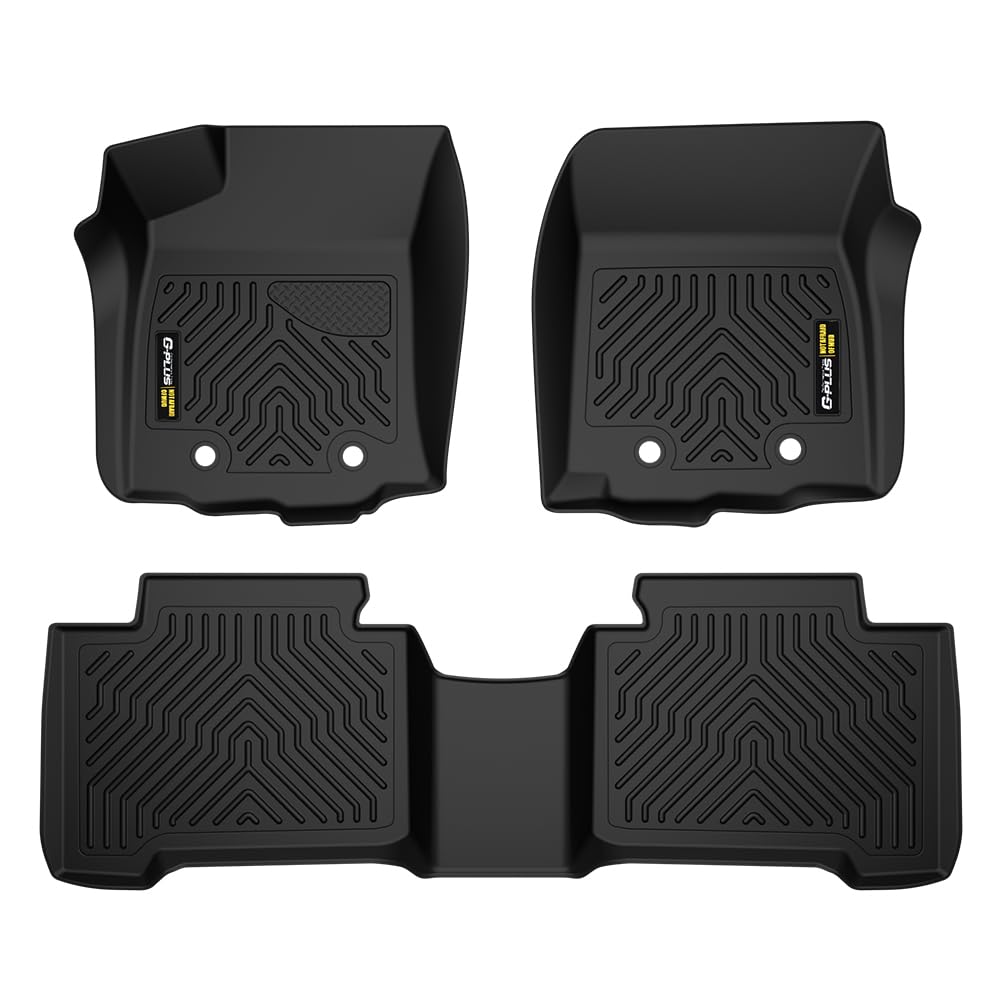 G-PLUS TPE Cargo Floor Liner Compatible with Toyota Tacoma Double Cab 2016-2023,Not Fit Vehicles w/Vinyl Flooring & Manual Transmission Cargo Liner All Weather Full Cover Protection 1st & 2nd Row