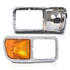 G-PLUS Front Headlight Bezels Compatible with Ford F650 F750 2000-2015 FO2520196, FO2521196, YC3Z13201AA, YC3Z13200AA Chrome Finish Headlamp Trim Frame