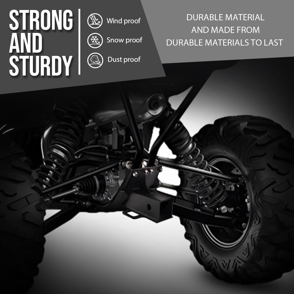 G-PLUS Rear Tow Hitch Receiver 2" Compatible with Yamaha YXZ 1000R 2016 2017 2018 2019 2020 2021 2022 2023 2024 Black