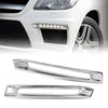 G-PLUS Front Fog Light Cover Chrome Trim Driver and Passenger Side Compatible with Benz X166 GL500 GL550 GL63 AMG 2013-2016 A1668851774 A1668851874