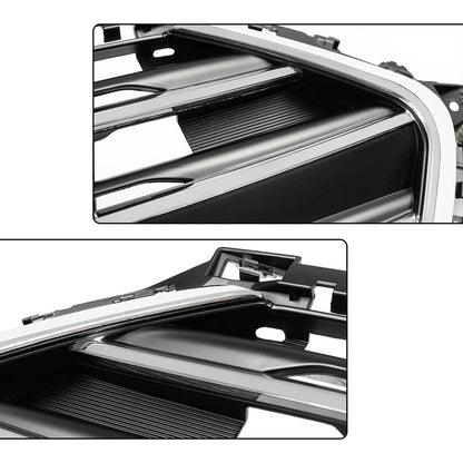 G-PLUS Front Upper Bumper Grille Compatible With Hyundai Elantra 2017 2018 Chrome & Black Grill Trim