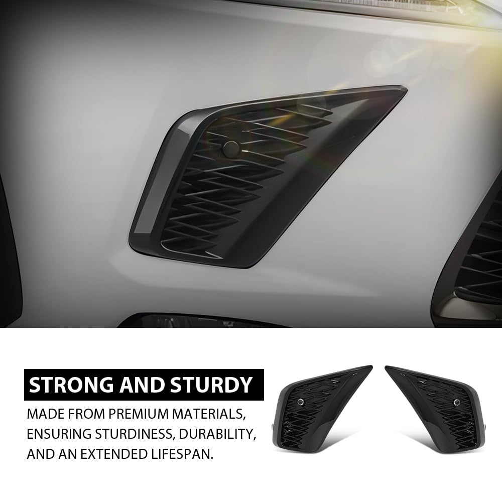 G-PLUS Front Bumper Grille Vent Insert Outer Fog Light Hole Cover Pair Compatible with LX NX300 Base/F Sport/Luxury 2018-2021 LX1038135, LX1039135, 5314278090 Gloss Black