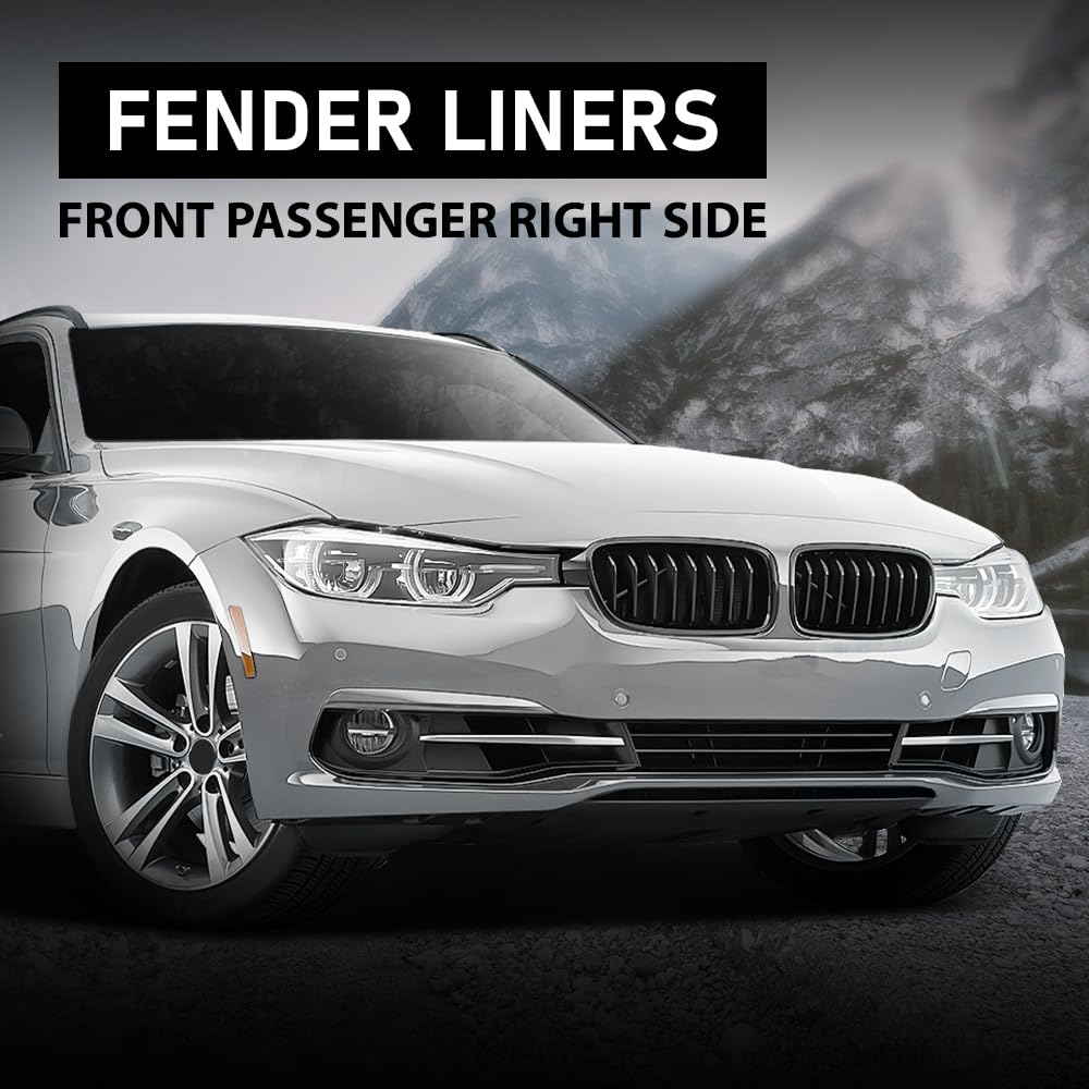 G-PLUS Fender Liner Front Passenger Right Side Upper Compatible with BMW 320i/320i xDrive Base Sedan Standard, Modern, and Luxury Line Models 2012-2018, 51717260726, BM1249131