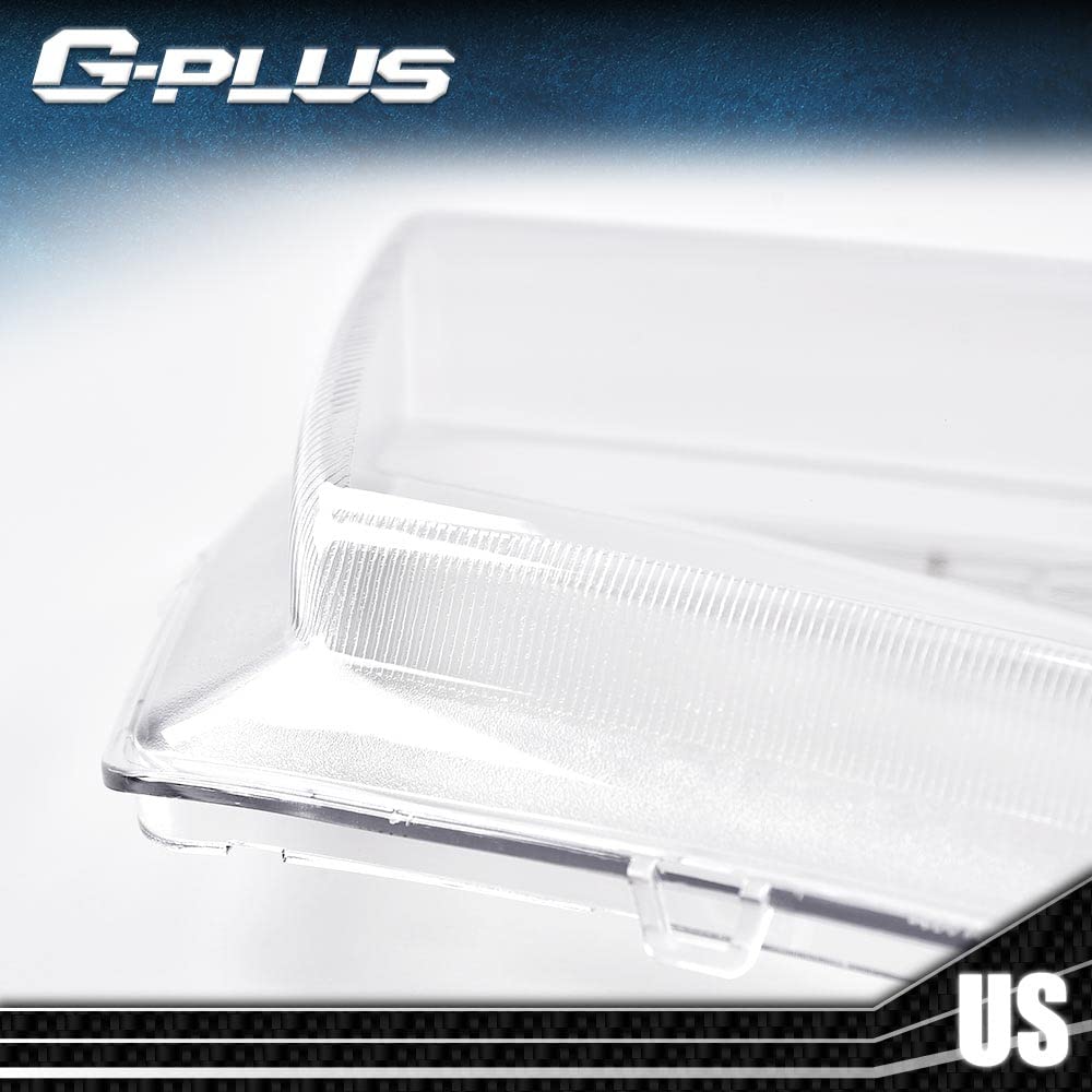 G-PLUS Front Headlight Lens Cover Compatible with 2003-2006 Chevy Silverado, Left & Right Side (Clear Lens)