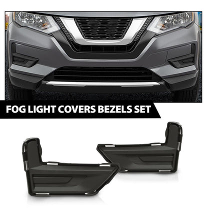 G-PLUS Fog Light Covers Bezels Driver and Passenger Side Compatible with Nissan Rogue S 2017-2020 622566FL0A 622576FL0A NI1039148 NI1038148