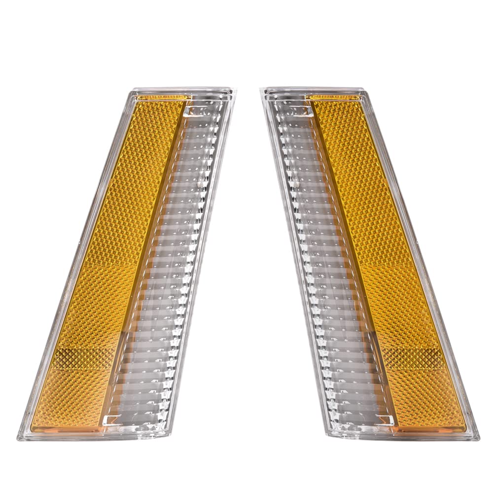 G-PLUS Side Marker Turn Light Lenses Compatible with Chevy Malibu & El Camino 1978-1979 Clear & Amber Lens Gray Housing Side Marker Lamps Cover 913607 913608 5969443 5969445