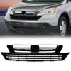 G-PLUS Front Upper Lower Bumper Grille Mesh Grill Cover Guard Compatible with Honda CRV 2007 2008 2009 Black/Chrome Trim