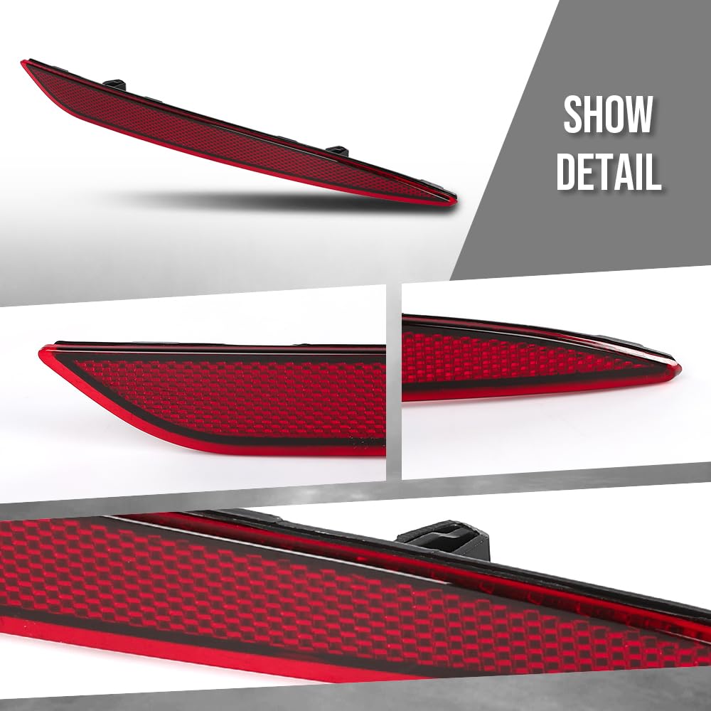 G-PLUS Rear Bumper Reflector Lamp Right Side Compatible with Tesla Model 3 2017-2023 1077407-00-F, 107740700F Red