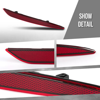 G-PLUS Rear Bumper Reflector Lamp Right Side Compatible with Tesla Model 3 2017-2023 1077407-00-F, 107740700F Red