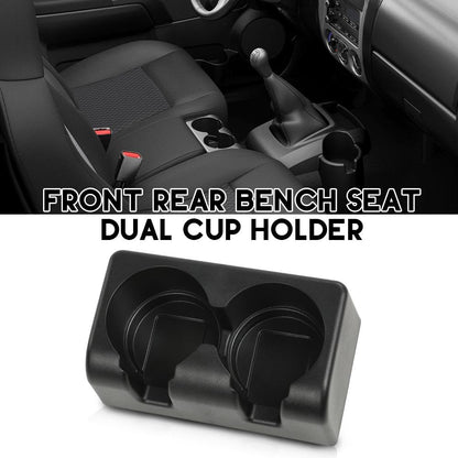 G-PLUS Front Rear Bench Seat Dual Cup Holder Center Console Insert Double Storage Compatible with Chevy Colorado 2004-2012/Fit GMC Canyon 2004-2012 19256630 89039574 89039575 19121876