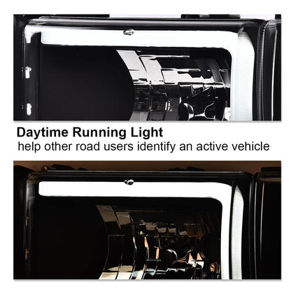 G-PLUS DRL LED Headlights Assembly Fit Dodge Ram 1500 1994-2001,Fit Dodge Ram 2500 3500 1994-2002(Not for Ram Sport) Headlamps w/o Bulbs Clear Lens Black Housing Clear Reflector