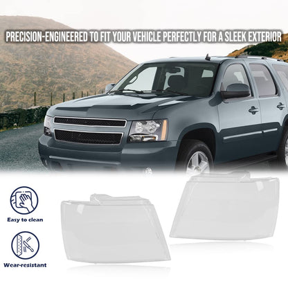 G-PLUS Headlight Lamps Protector Clear Lens Cover Clear Compatible with 2007-2014 Chevy Tahoe Suburban 1500/2007-2013 Chevy Avalanche Suburban 2500