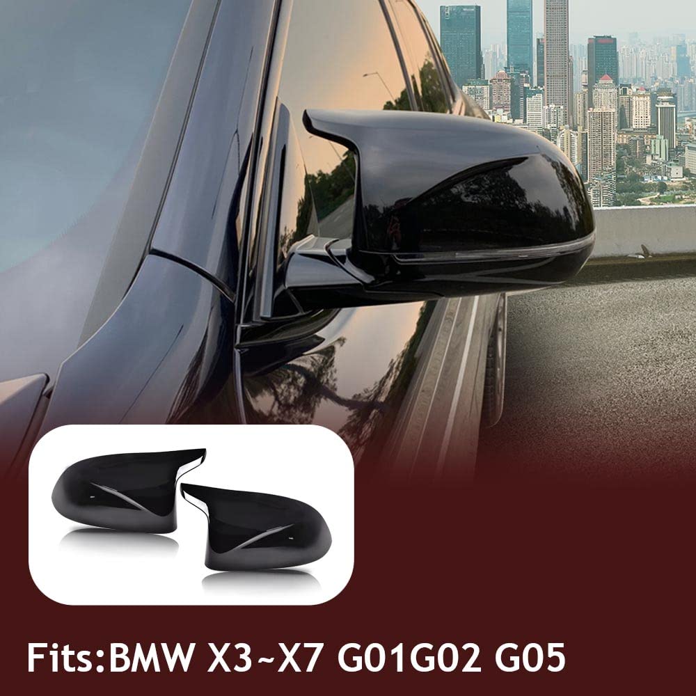G-PLUS Rearview Mirror Cover Cap & Frame Compatible With Bmw X3 X4 X5 X6 X7 Series G01 G02 G05,Front Left Right Side 4PCS
