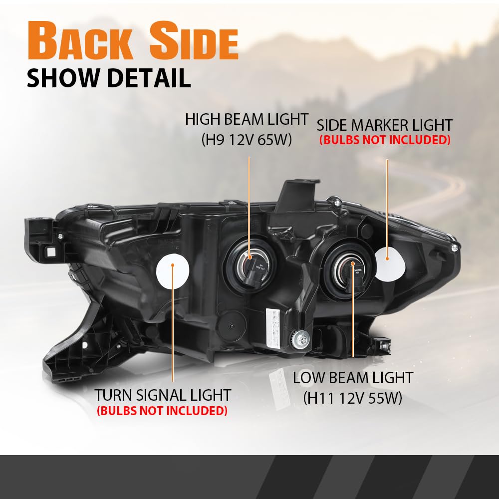 G-PLUS Headlight Assembly Right Side w/o LED Daytime Running Compatible with Toyota Tacoma 2016-2017 8111004260, 8111004250, 8111004261, 8111004262, TO2503243 No Modification Needed White