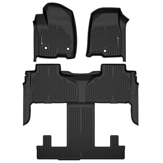 G-PLUS Floor Mats Liners Compatible with Chevy Tahoe/GMC Yukon 2021-2024 2025 Cagro Liner All Weather Full Cover Protection Front & 2nd Row Floor Liners Black