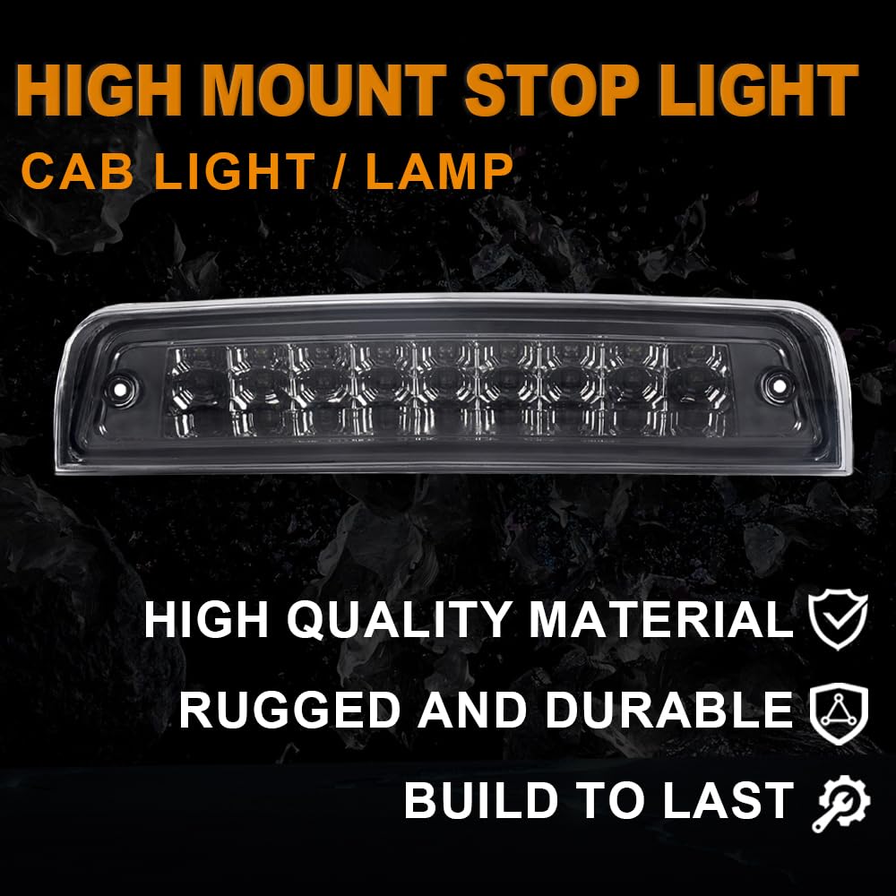 G-PLUS Smoke LED Truck 3RD Third Brake Light Tail Lamp 09-17 Compatible with Dodge Ram 1500/10-17 Ram 2500 3500
