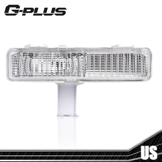 G-PLUS Front Bumper Mounted Side Marker Turn Signal Light Assembly Compatible with Chevy 85-90 Caprice Base 80-81 Caprice Classic Landau 914550, GM2521116 914549 GM2520115