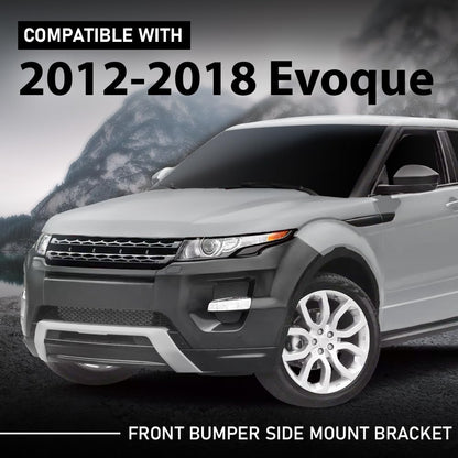 G-PLUS 1Pair Front Bumper Side Mount Bracket Compatible with Range Rover Evoque 2012-2018 Black
