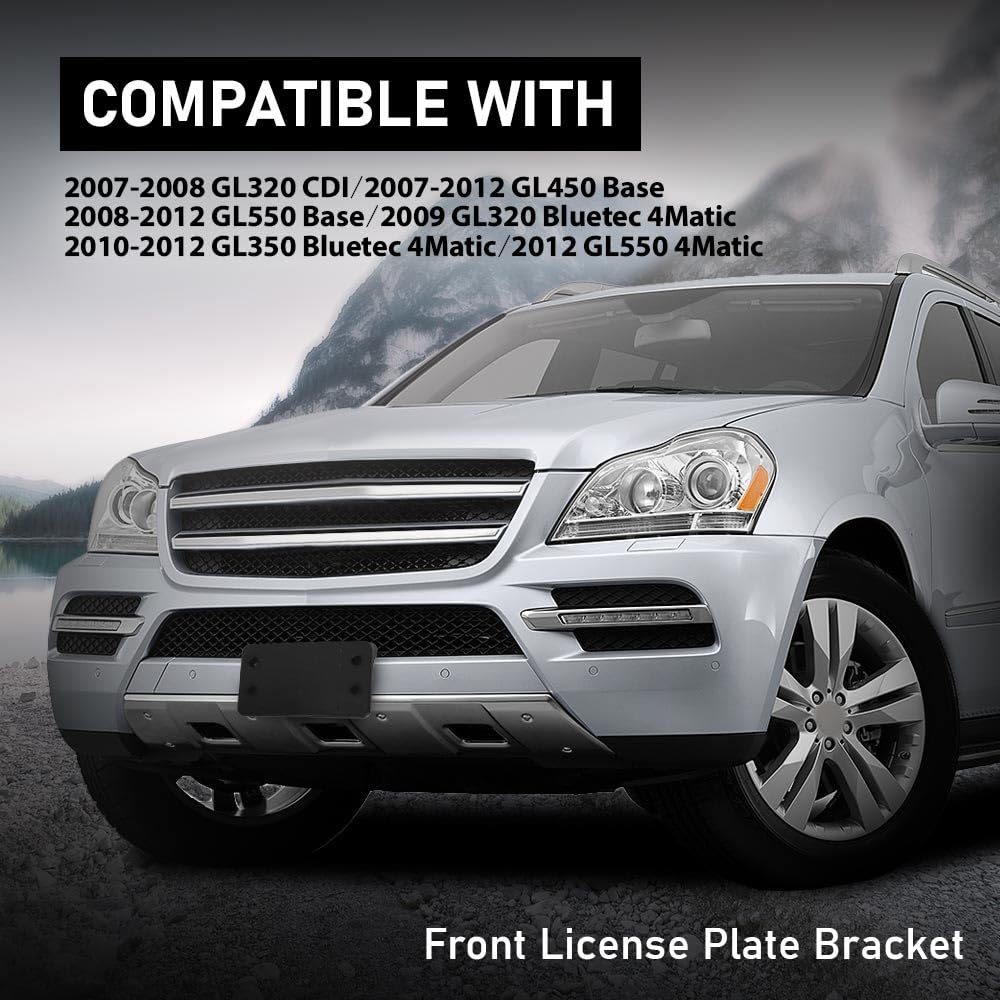 G-PLUS Front License Plate Brackets Compatible with Benz GL320 2007-2009/Fit Benz GL350 2010-2012/Fit Benz GL450 2007-2012/Fit Benz GL550 2008-2012 1648850381 MB1068123 1648850381 MB1068123