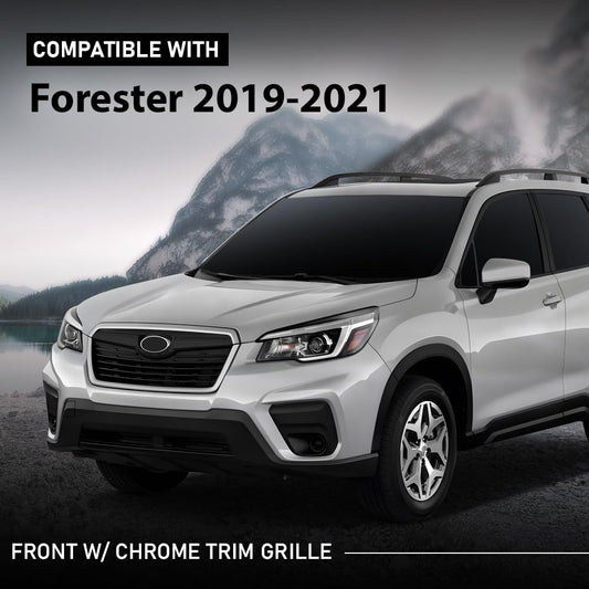 G-PLUS Front Bumper Grille Grill W/Chrome Trim Compatible with Subaru Forester 2019-2021 91121SJ110