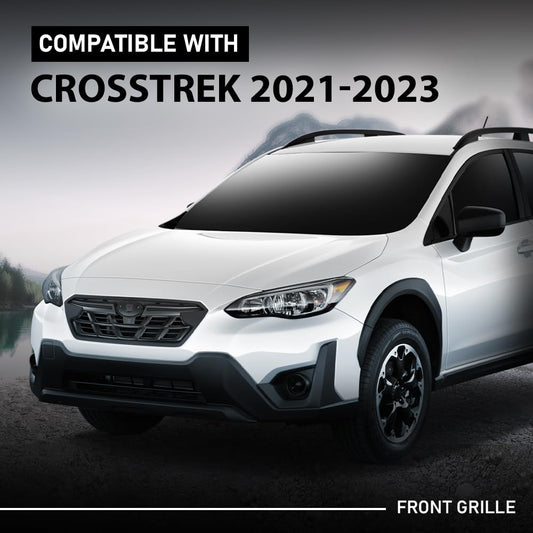 G-PLUS Front Bumper Grille Grill Dark Grey & Black Trim Compatible with Subaru Crosstrek 2021-2023 J1010FL320