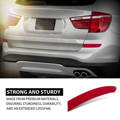 G-PLUS Rear Bumper Reflector Right Compatible with BMW F25 X3 Series sDrive28i xDrive28d xDrive28i xDrive35i 2015-2017 63257352210 Red