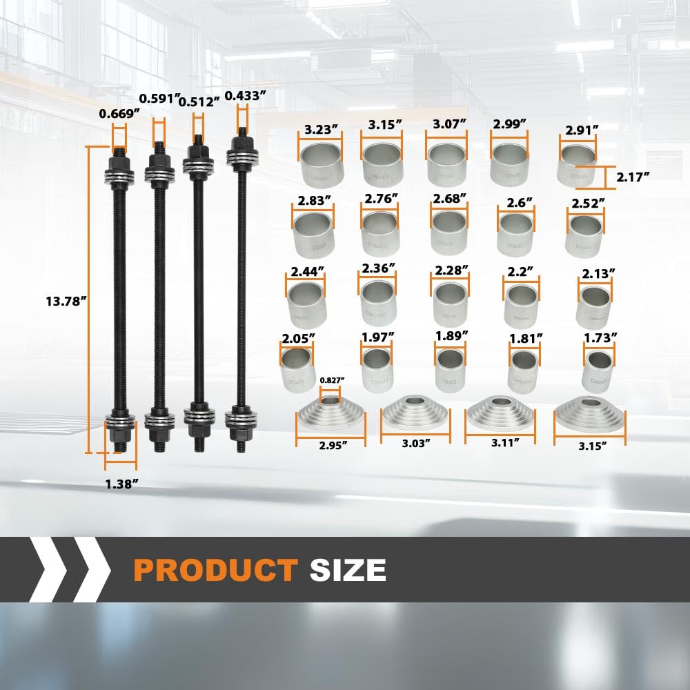 G-PLUS 28Pcs Press Pull Sleeve Kit Compatible with The Removal and Installation of Bushes/Bearings and Seals Etc Silver