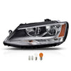 G-PLUS Headlights Headlamps w/Bulbs Left Driver Compatible with Volkswagen Jetta 2011-2018 5C7941005, VW2502146 Clear Lens Chrome Housing Amber Reflector