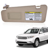 G-PLUS Left Driver Side Sun Visor Beige w/Vanity Light Compatible with Toyota Highlander 2008-2013 743200E050E0, 743200E051E0, 7432048180E1