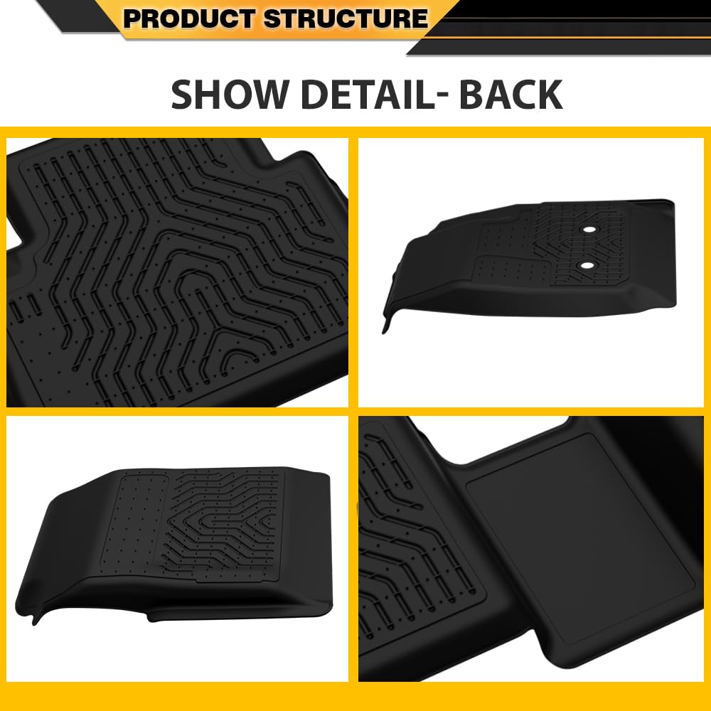 G-PLUS Cargo Liners Compatible with Chevy Colorado Crew Cab 2015-2022/Fit GMC Canyon Crew Cab 2015-2022,All Weather Full Cover Protection 1st & 2nd Row TPE Floor Liner,alfombras para carro
