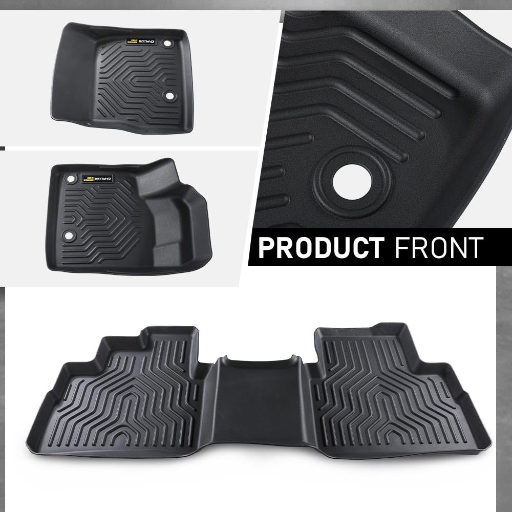 G-PLUS TPE Floor Mats Compatible with Nissan Rogue 2021-2024 2025(No Sport Models) 3PCS Car Mats 1st & 2nd Row All Weather Floor Liners Accessories Cargo Liner Black