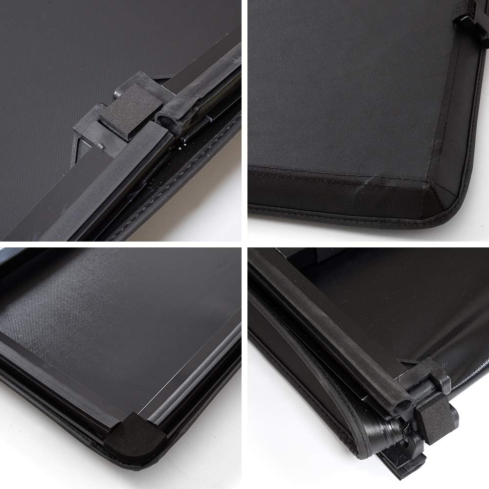 G-PLUS 8Ft Long Bed 4-Fold Lock Tonneau Cover Compatible with 2007-2013 Chevy Silverado GMC Sierra Black