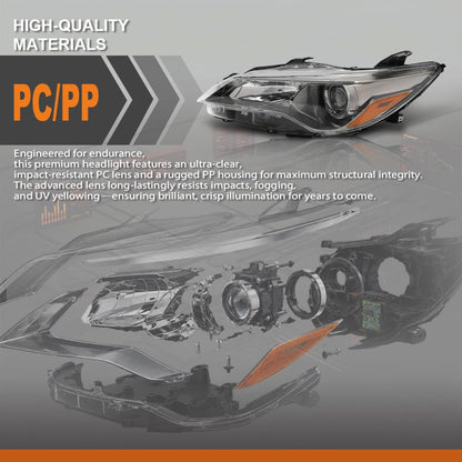 G-PLUS Headlights Projector Headlamp Pair Compatible with Toyota Camry 2015-2017 TO2503222, TO2502222, TO2503223, TO2502229, TO2503229 OEM Fit No Modification Needed Black