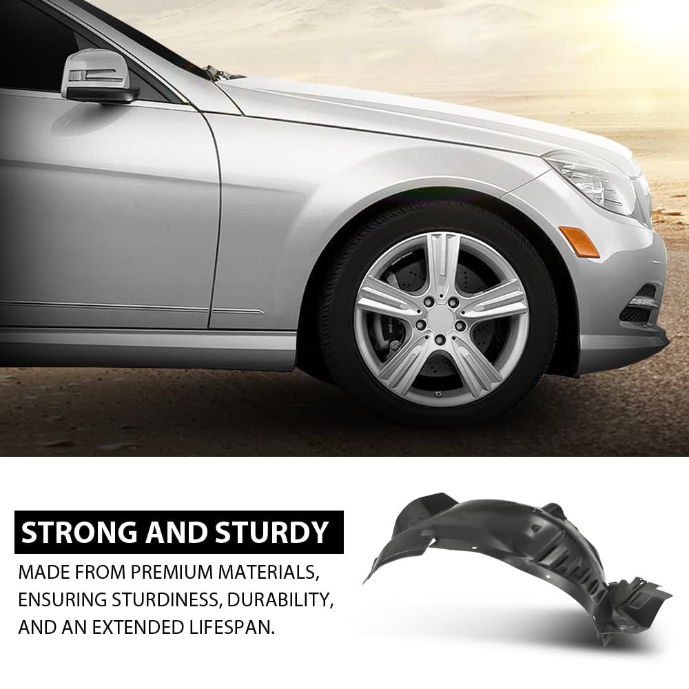 G-PLUS Front Right Fender Liner Compatible with Benz C300 C350 2008-2011 MB1249145, 2046905630
