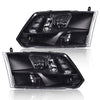 G-PLUS Headlights Headlamps Fit Dodge Ram 1500 2500 3500 2009-2012(New Body),Only Fit Factory Quad, Clear Lens Black Housing Clear Reflector,faros delanteros Assembly