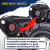 G-PLUS Headlights Assembly, Compatible with 2017 2018 2019 Nissan Rogue Right Bumper Headlamp, Clear Lens Chrome Housing Amber Reflector Bumper Headlamps