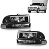 G-PLUS LED Headlights Assembly Front Headlamps Left Right Fit Chevy Blazer 1998-2005, Fit Chevy S10 Pickup 1998-2004 with Bumper Lights Clear Lens Black Housing Clear Reflector,faros delanteros
